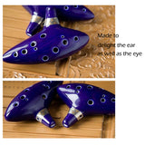 Aovoa Ocarina 12 Hole Alto C with Getting Started Guide Display Stand and Protective Bag (Blue)