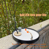 AOVOA Zen Garden Kit, Japanese Zen Garden Gift Set, Zen Decor and Meditation Accessories for Home & Office with Stamp Sphere (Zen Garden with Sand Sphere)
