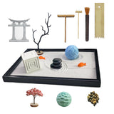 AOVOA Japanese Zen Garden Kit with 3 Zen Sand Spheres, Zen Decor and Meditation Accessories for Home & Office, Zen Sandbox for Relaxation and Meditation